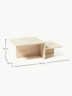 Travertin-Couchtisch Distinct mit zwei Tischplatten