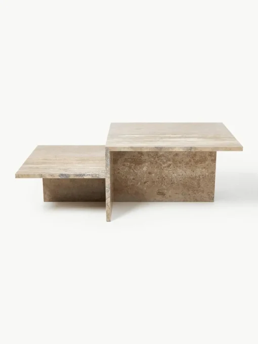 Travertin-Couchtisch Distinct mit zwei Tischplatten