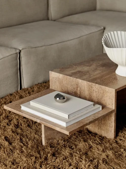 Travertin-Couchtisch Distinct mit zwei Tischplatten