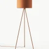 Tripod Stehlampe Cella mit Stoffschirm