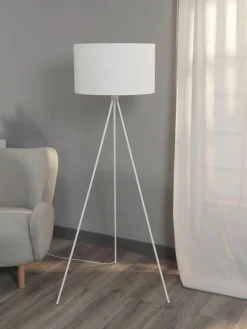 Tripod Stehlampe Cella mit Stoffschirm