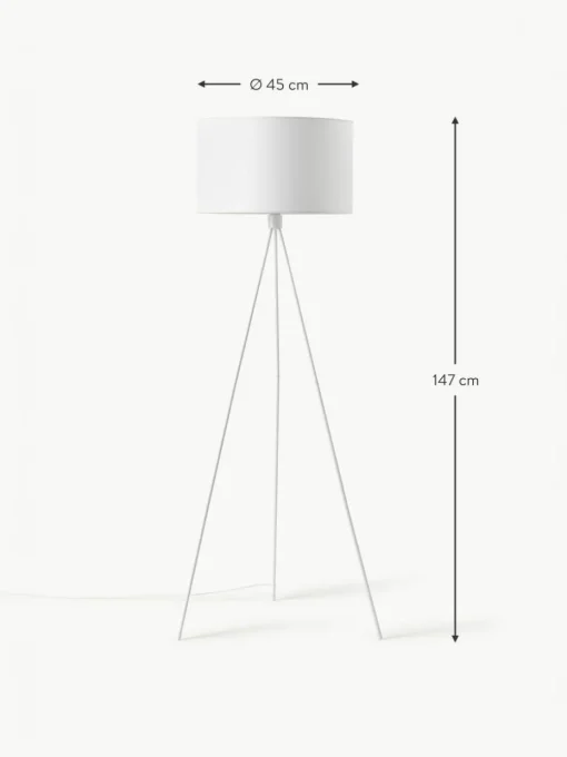 Tripod Stehlampe Cella mit Stoffschirm
