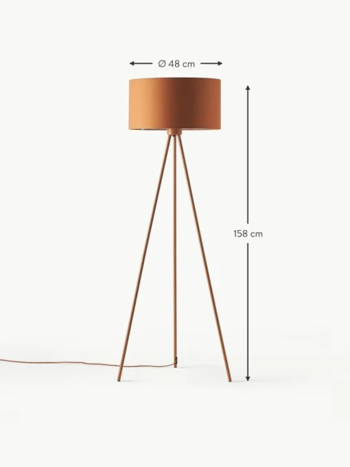 Tripod Stehlampe Cella mit Stoffschirm
