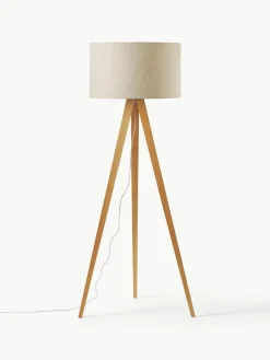 Tripod Stehlampe Jake aus Massivholz