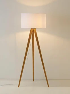 Tripod Stehlampe Jake aus Massivholz