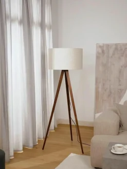 Tripod Stehlampe Jake aus Massivholz