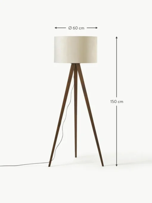 Tripod Stehlampe Jake aus Massivholz