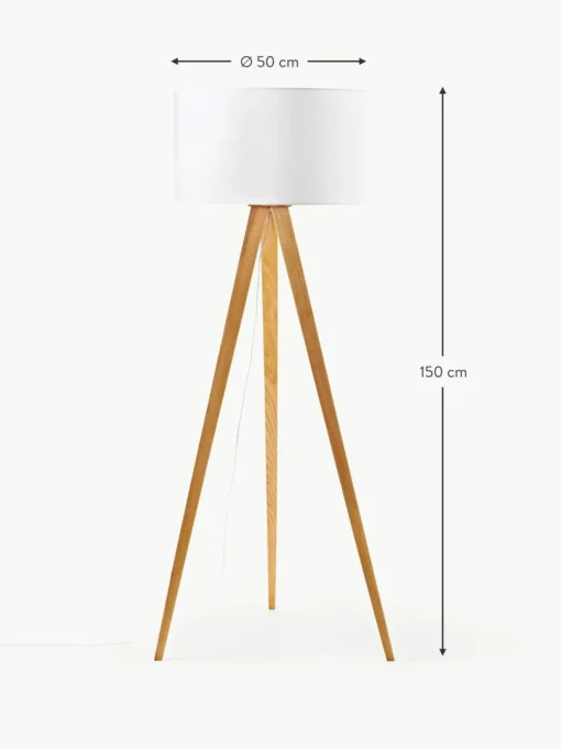 Tripod Stehlampe Jake aus Massivholz