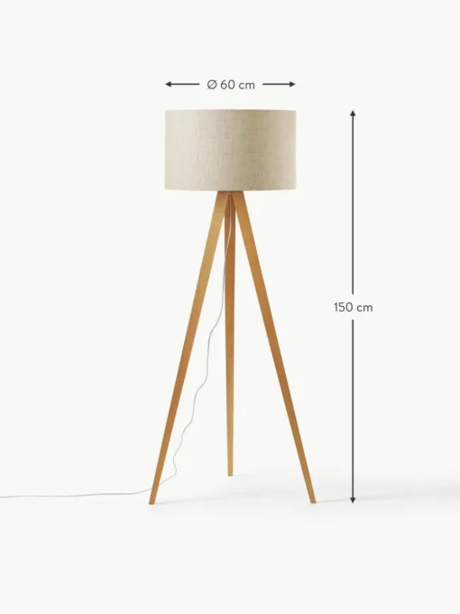 Tripod Stehlampe Jake aus Massivholz