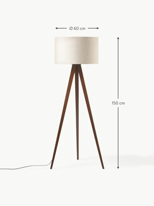 Tripod Stehlampe Jake aus Massivholz