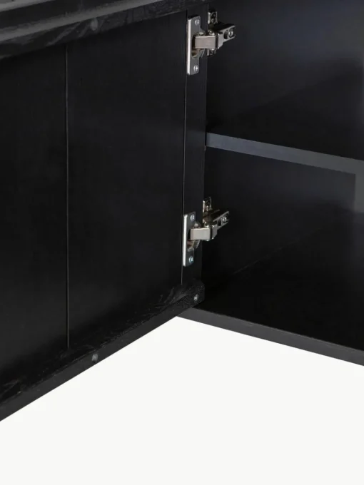 TV-Lowboard Avourio aus Kiefernholz mit geriffelter Front, 3-türig
