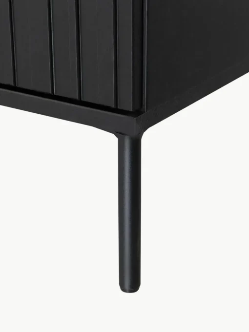 TV-Lowboard Avourio aus Kiefernholz mit geriffelter Front, 3-türig