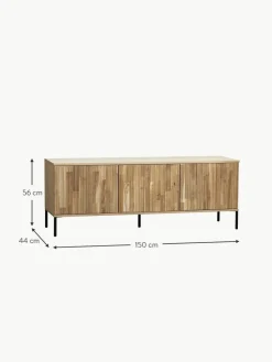 TV-Lowboard Avourio mit geriffelter Front, 3-türig