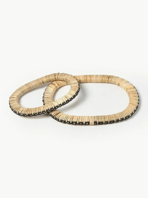 Untersetzer Weave aus Rattan und Mangoholz, 2er-Set