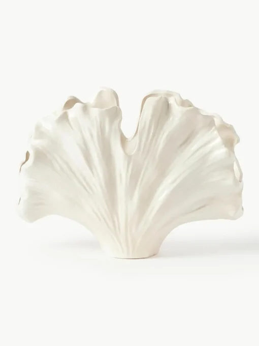 Vase Gingko in Muschel-Form, H 24 cm