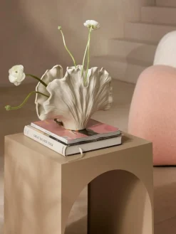Vase Gingko in Muschel-Form, H 24 cm