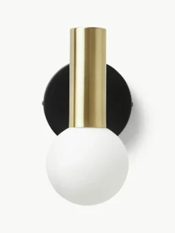 Verstellbare Wandleuchte Wilson mit Glasschirm