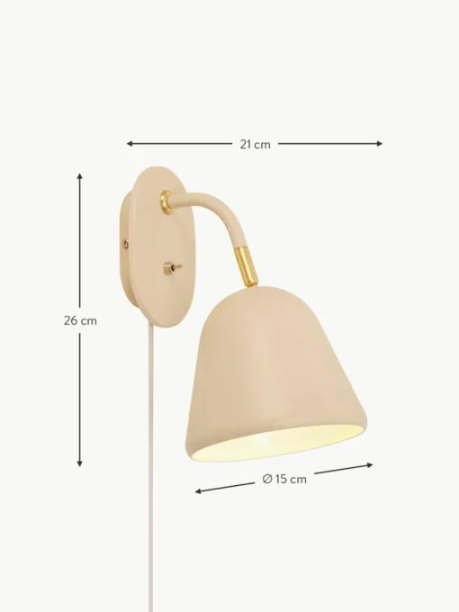 Verstellbare Wandleuchte Mala mit Stecker