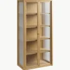 Vitrine Reed mit geriffeltem Glas