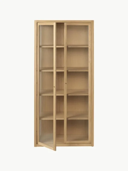 Vitrine Reed mit geriffeltem Glas
