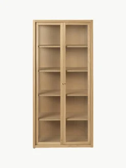 Vitrine Reed mit geriffeltem Glas