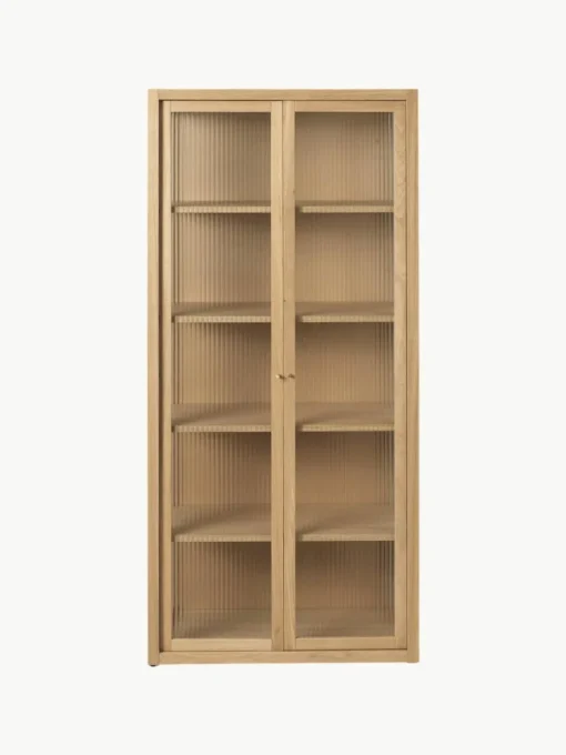 Vitrine Reed mit geriffeltem Glas
