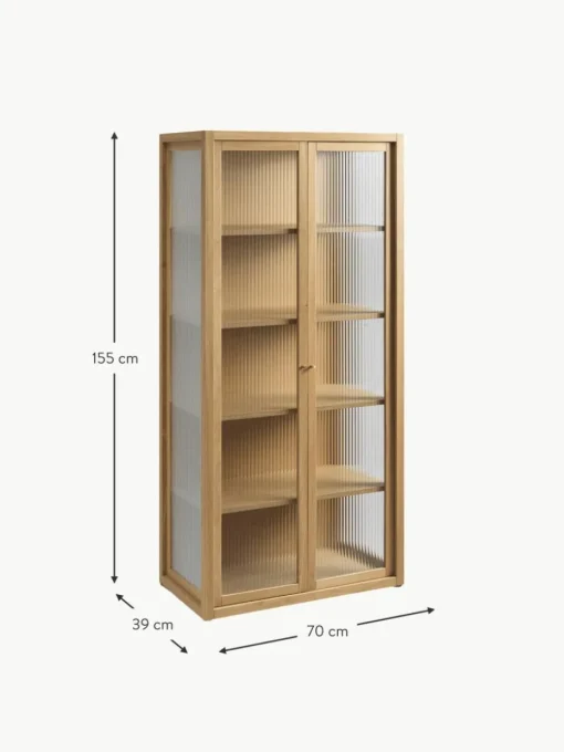 Vitrine Reed mit geriffeltem Glas