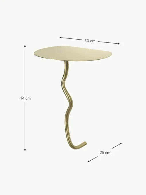 Wand-Beistelltisch Curvature aus Messing