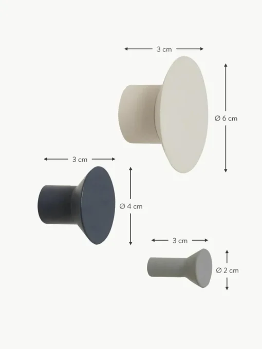 Wandhaken Spot aus Metall, 3er-Set