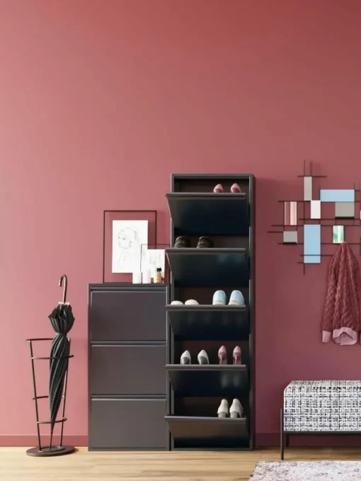Wand-Schuhschrank Caruso mit Klappfächern
