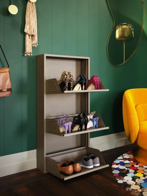 Wand-Schuhschrank Caruso mit Klappfächern