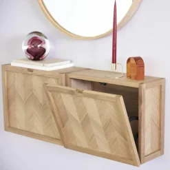 Wand-Schuhschrank Herringbone aus Eichenholz