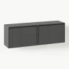 Wand-Schuhschrank Shea mit Klappfächern und geriffelter Front