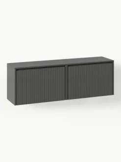 Wand-Schuhschrank Shea mit Klappfächern und geriffelter Front