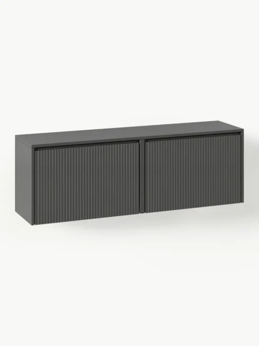 Wand-Schuhschrank Shea mit Klappfächern und geriffelter Front