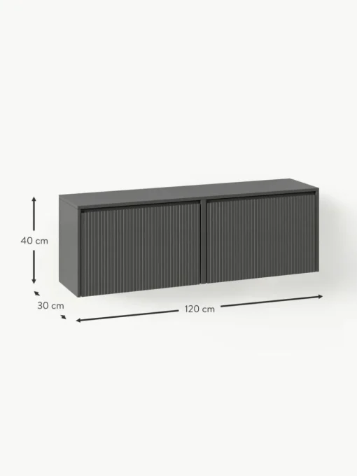 Wand-Schuhschrank Shea mit Klappfächern und geriffelter Front