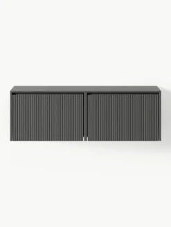 Wand-Schuhschrank Shea mit Klappfächern und geriffelter Front