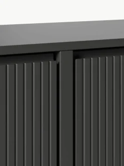 Wand-Schuhschrank Shea mit Klappfächern und geriffelter Front