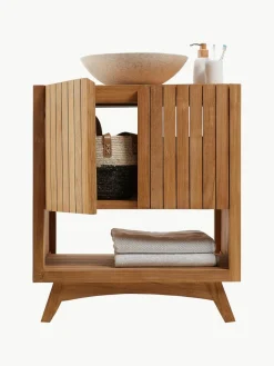 Waschbeckenunterschrank Kuveni aus Teakholz, B 70 cm