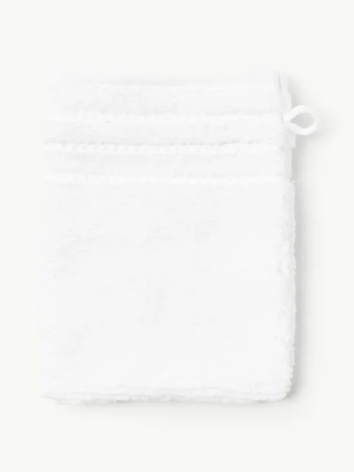 Waschhandschuhe Luxe mit Streifenbordüre, 2 Stück