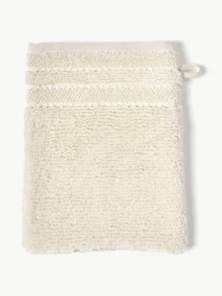 Waschhandschuhe Luxe mit Streifenbordüre, 2 Stück