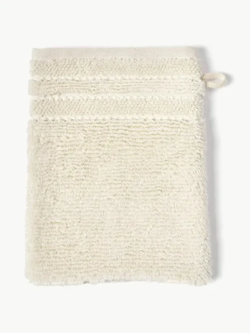 Waschhandschuhe Luxe mit Streifenbordüre, 2 Stück