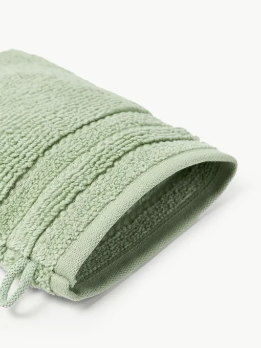 Waschhandschuhe Luxe mit Streifenbordüre, 2 Stück