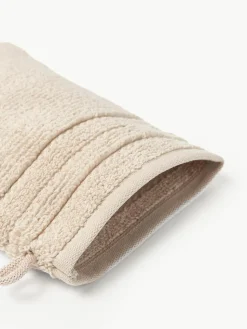 Waschhandschuhe Luxe mit Streifenbordüre, 2 Stück