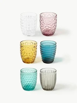Wassergläser Geometrie mit Strukturmuster, 6er-Set