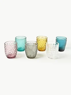 Wassergläser Geometrie mit Strukturmuster, 6er-Set