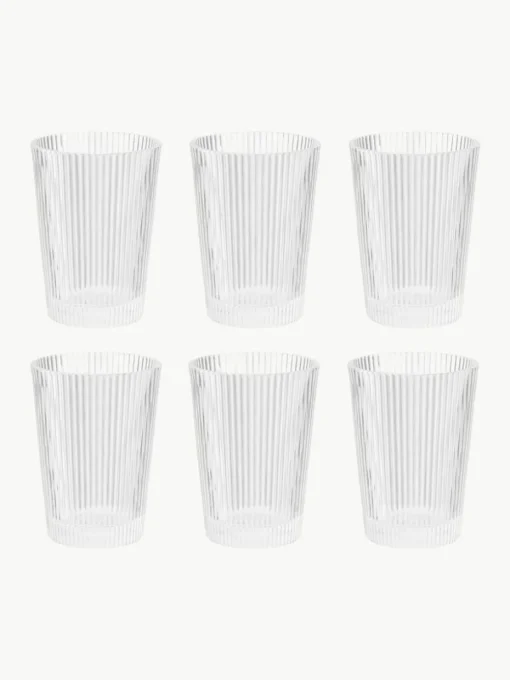 Wassergläser Pilastro mit Rillenrelief, 6 Stück