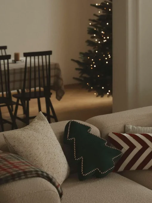 Weihnachtsbaum-Dekokissen Ziva aus Samt