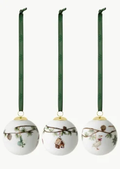 Weihnachtskugel Hammershøi aus Porzellan, 3er-Set