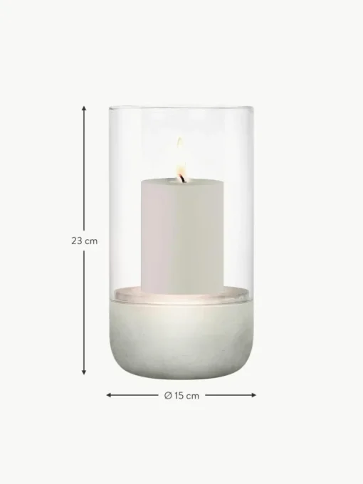 Windlicht Calma aus Glas, H 23 cm